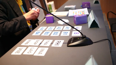 Losování stolního tenisu na 33. hrách SEA.