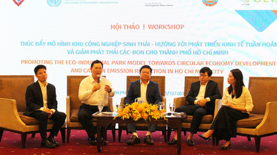 Diskussion über Lösungsansätze zur Entwicklung und Erweiterung des Öko-Industrieparkmodells in Ho-Chi-Minh-Stadt.