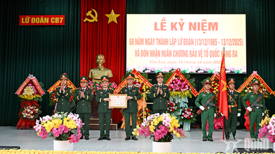 Den 7. ingeniørbrigaden (34. korps) mottar den nasjonale forsvarsordenen av tredje klasse.