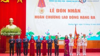 Vietnam Coal and Mineral College mottar tredje klasses arbeidsmedalje.