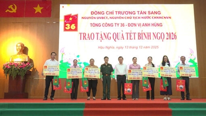 Former President Truong Tan Sang attended the Tet gift-giving ceremony for the Year of the Horse 2026 in 7 communes in the Duc Hoa area.