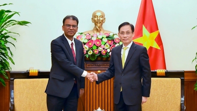 Utenriksminister Le Hoai Trung mottar Nepals ambassadør i Vietnam.
