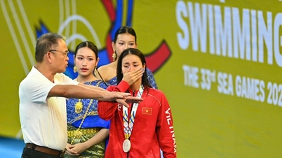 Vo Thi My Tien barstte in tranen uit vlak onder het medaillepodium tijdens de SEA Games.