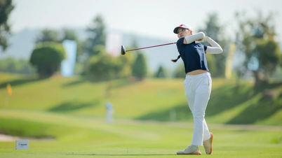 Le Chuc An voorafgaand aan een historische mijlpaal voor het Vietnamese damesgolf.