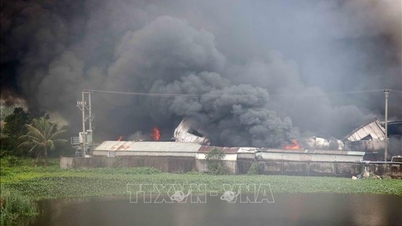 Die Polizei von Hai Phong gibt Auskunft über den Brand in einer Lederschuhfabrik am Morgen des 14. Dezember.