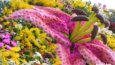 Jättebukett med färska blommor i Da Lat sätter vietnamesiskt rekord.