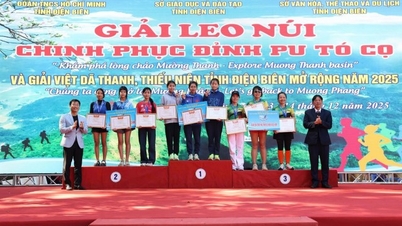 ពិធីបិទការប្រកួតឡើងភ្នំ និងរត់ប្រណាំងឆ្លងប្រទេសយុវជន Pu Tó Cọ Peak ខេត្ត Dien Bien ឆ្នាំ២០២៥