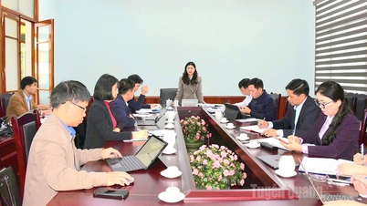 2030년까지의 뚜옌꽝성 교육훈련발전계획과 2045년까지의 비전에 대한 의견을 수렴하기 위한 회의입니다.