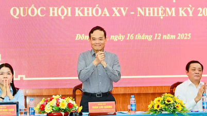 Ho Chi Minh Şehri Parti Sekreteri Tran Luu Quang, Dong Hoa mahallesinde seçmenlerle bir araya geldi.
