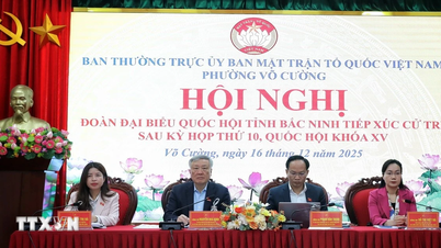 نائب وزیر اعظم Nguyen Hoa Binh Bac Ninh میں ووٹروں سے ملاقات کر رہے ہیں۔