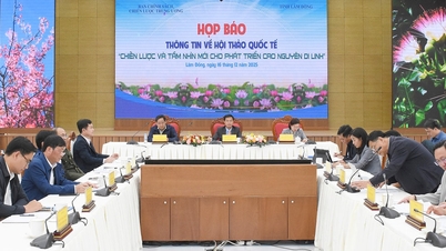 Persconferentie over de internationale workshop over nieuwe strategieën en visies voor de ontwikkeling van het Di Linh-plateau.