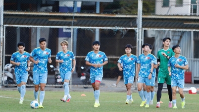 Die vietnamesische U22-Nationalmannschaft ist vor dem Finalspiel gegen die thailändische U22-Nationalmannschaft hochkonzentriert.