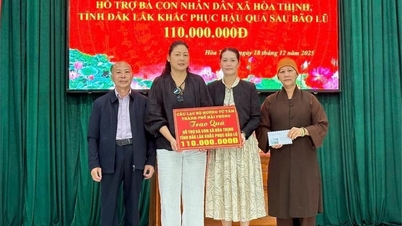 Klub Huong Tu Tam przekazał 390 milionów VND na rzecz ofiar powodzi w prowincjach Central i Central Highlands.