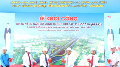 Les travaux de construction du projet de modernisation et d'élargissement de la route Hoi Bai – Phuoc Tan (DT992) commencent.