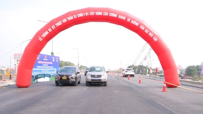 Pembukaan teknis bagian baru jembatan Xương Giang di jalan tol Hanoi - Bắc Giang.