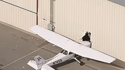Stjålet fly styrtet i Los Angeles