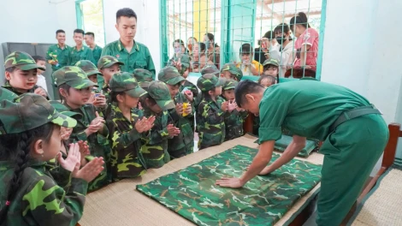70 trẻ mầm non trải nghiệm làm chiến sĩ Biên phòng tại Đồn Biên phòng Sông Trăng