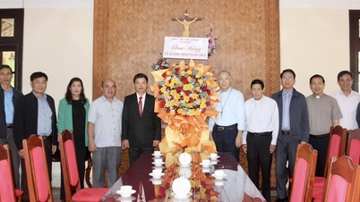លោក ង្វៀន ហ៊ូវ ក្វឺ អនុប្រធានគណៈកម្មាធិការប្រជាជនខេត្ត ទៅសួរសុខទុក្ខ និងជូនពរបុណ្យណូអែលដល់ស្ថាប័នសាសនានានា។