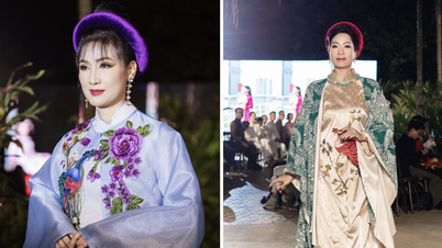 Folkets konstnär Trinh Kim Chi är modell, medan skönhetsdrottningen Ha Kieu Anh ser oväntat elegant ut.