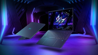Predator Triton 14 AI - Laptop gaming premium dengan material manajemen termal Graphene TIM.