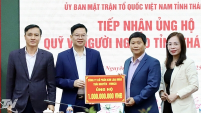 Thai Nguyen Non-Ferrous Metals Joint Stock Company donates 1 billion VND to the 'Tet for the Poor' campaign.