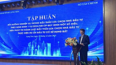 The Department of Finance organized a training conference on professional development in bidding for investor selection according to Decree No. 115/2024/ND-CP, which stipulates some provisions and measures for implementing the Law on Bidding for investor selection to implement investment projects using land.