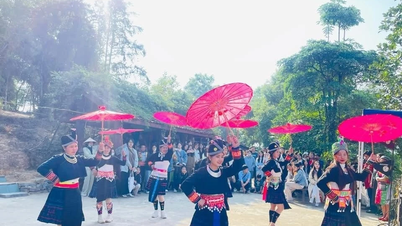 Vietnam Ulusal Etnik Kültür ve Turizm Köyü'nde Yeni Yıl kutlama programı.