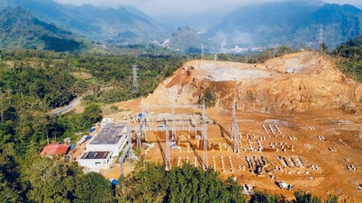 Tập trung cao độ san nền, phá đá tạo mặt bằng thi công TBA 220 kV Phong Thổ