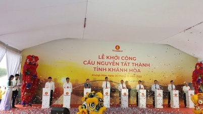 Khanh Hoa: การก่อสร้างเริ่มขึ้นบนสะพาน Nguyen Tat Thanh ข้ามคลอง Thuy Trieu