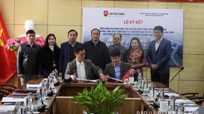 Signature d'un accord de coopération visant à attirer des investisseurs secondaires pour le projet de pôle industriel de Dinh Lap.