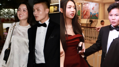 Bich Thuy caminó de la mano con Tran Thi Duyen, mientras que Quang Hai lució elegante junto a su esposa en los premios Balón de Oro 2025.