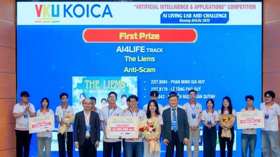 Studenter i Da Nang tävlar entusiastiskt i Danang AI4Life 2025-tävlingen.