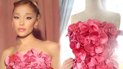 Ariana Grande ស្លៀករ៉ូបផ្កាអ័រគីដេដោយអ្នករចនាជនជាតិវៀតណាមដោយមិនបានរំពឹងទុក