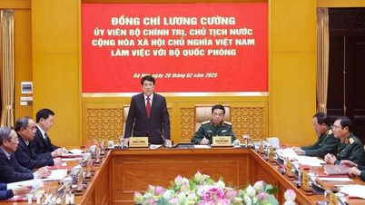 Chủ tịch nước Lương Cường làm việc với Bộ Quốc phòng