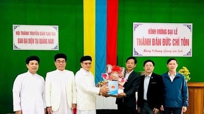 Le Département de la propagande et de la mobilisation de masse du Comité du Parti provincial de Quang Nam rend visite à l'Être suprême de Cao Dai et le félicite à l'occasion de son anniversaire
