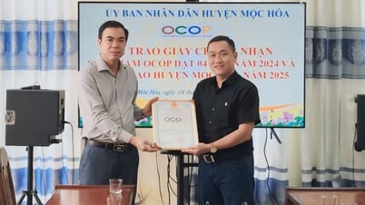 គណៈកម្មាធិការប្រជាជនស្រុក Moc Hoa បានប្រកាស និងប្រគល់វិញ្ញាបនបត្រផលិតផល OCOP