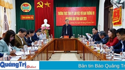 Standing Committee of Provincial Party Committee works with Standing Committee of Provincial Farmers' Association