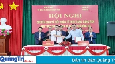 Dong Ha City Party Committee receives 10 grassroots party organizations from the Provincial Party Committee of Agencies and Enterprises