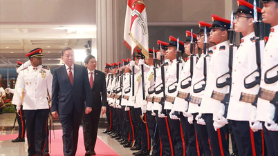 Solemn ceremony to welcome General Secretary To Lam on official visit to the Republic of Singapore
