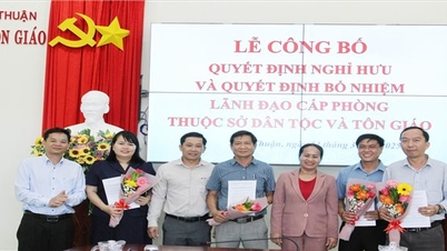 Departamento de Minorías Étnicas y Religiones de Ninh Thuan: Anuncio de decisiones de jubilación y nombramiento de líderes a nivel departamental