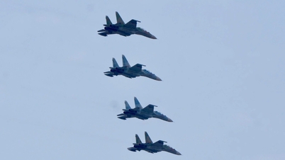Fighter planes practice parade in the sky of downtown Ho Chi Minh City