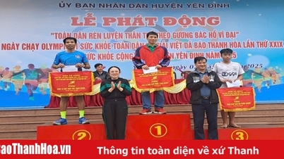 Yen Dinh launched the campaign "All people exercise following the example of great Uncle Ho" and the 29th Thanh Hoa Newspaper Cross-Country Race