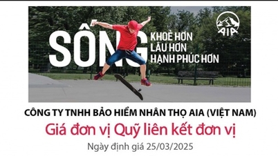 Cập nhật giá đơn vị Quỹ liên kết đơn vị của AIA Việt Nam ngày 26/3/2025