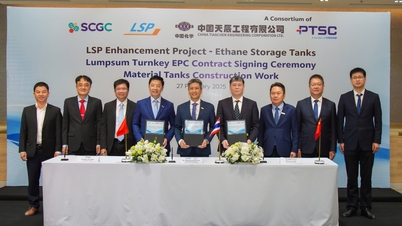 وقعت شركة لونغ سون للبتروكيماويات وتحالف شركات TCC وPTSC (تحالف TCPT) عقد تصميم وتوريد وبناء جاهز لبناء خزان تخزين الإيثان في مجمع لونغ سون للبتروكيماويات.