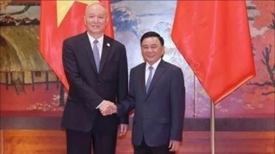 Standing member of the Secretariat Tran Cam Tu held talks with Comrade Thai Ky, Secretary of the Secretariat and Chief of the Central Office of the Communist Party of China.