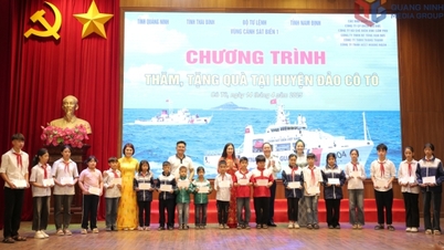 Đoàn khảo sát, nắm tình hình các vùng biển, đảo ven bờ năm 2025 thăm, tặng quà cán bộ, quân, dân huyện đảo Cô Tô
