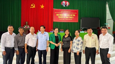 គណៈប្រតិភូរដ្ឋសភាខេត្ត Vinh Long បានជួបជាមួយអ្នកបោះឆ្នោតស្រុក Tam Binh។