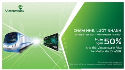 Celebrando los 50 años de la Reunificación Nacional, Vietcombank reembolsa el 50% de los billetes de metro hasta 450.000 VND
