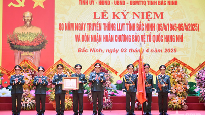 Celebrando el 80 aniversario de la fundación de las Fuerzas Armadas Provinciales de Bac Ninh y recibiendo la Medalla de Protección de la Patria de Segunda Clase