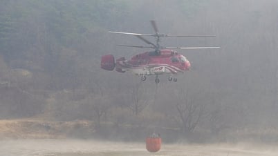 Thêm một trực thăng rơi khi cứu hỏa ở Hàn Quốc, phi công tử nạn